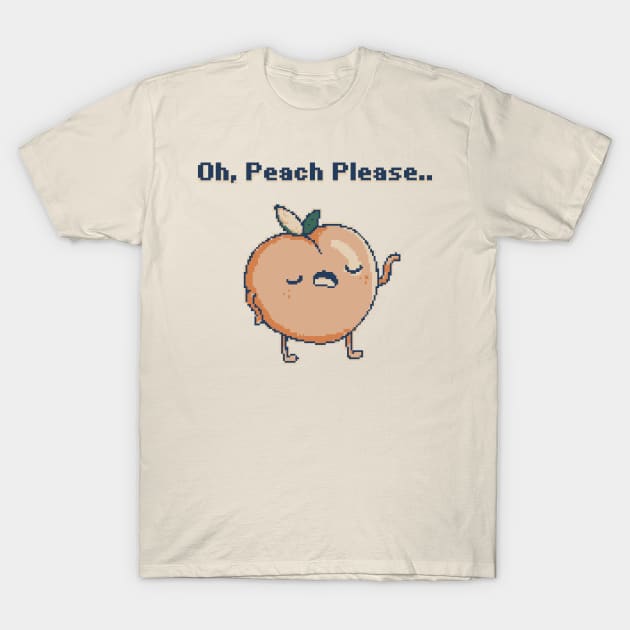 Oh Peach Please - 1bit T-Shirt by pxlboy